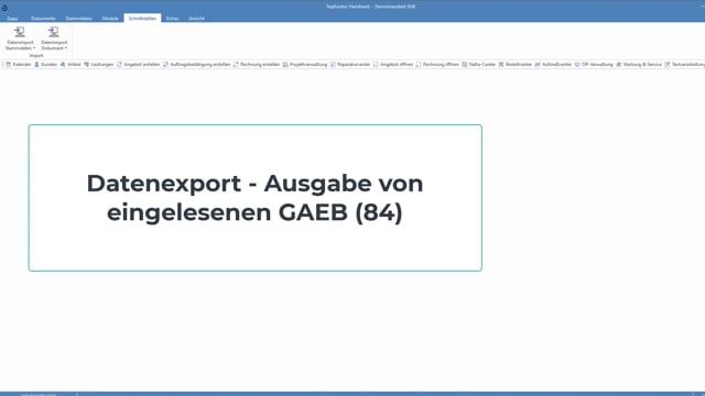 Datenexport - Ausgabe von eigenen GAEB (84)