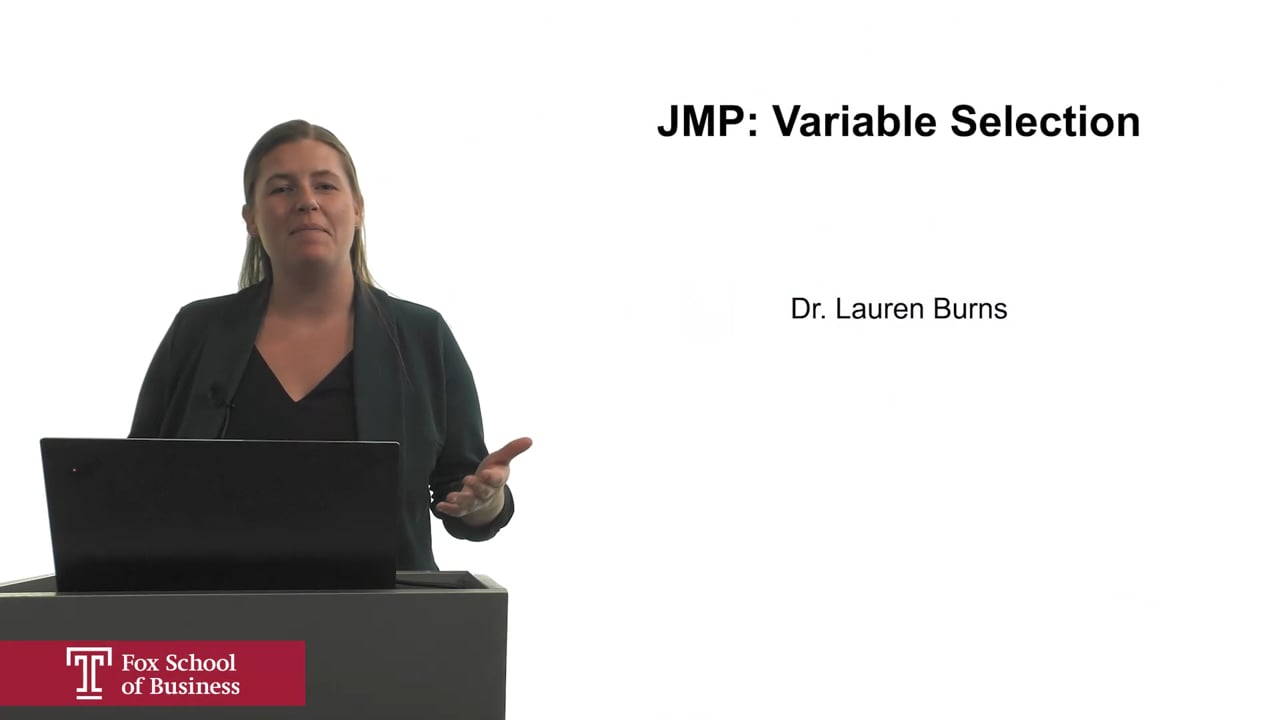 62039JMP: Variable Selection