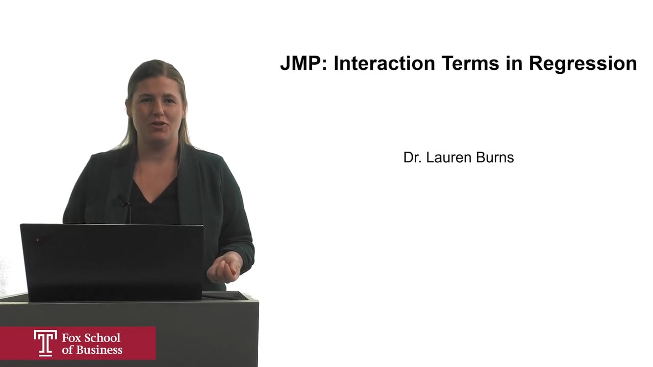 JMP:  Interaction Terms in Regression