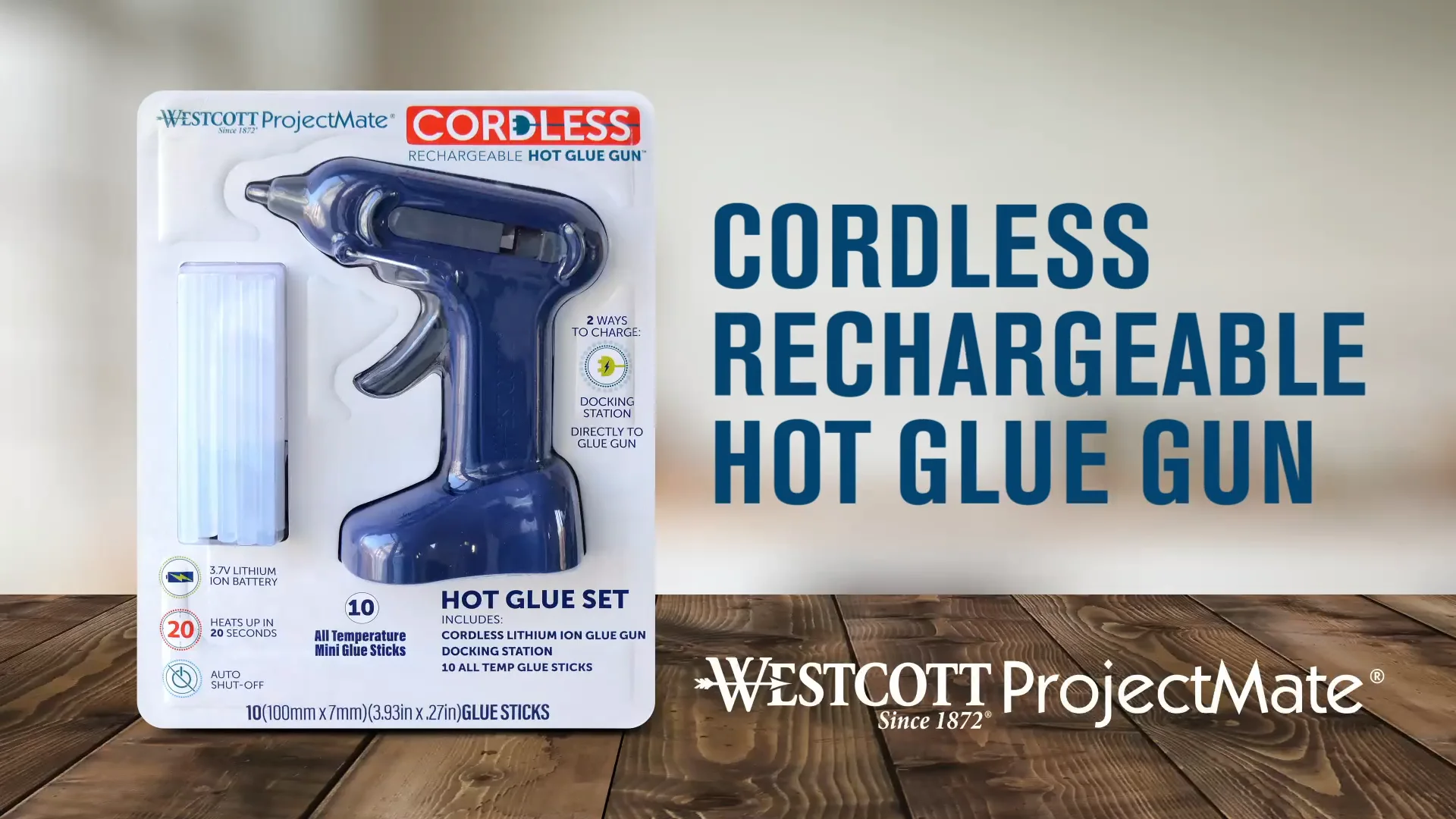 Westcott Cordless Hot Glue Gun on Vimeo