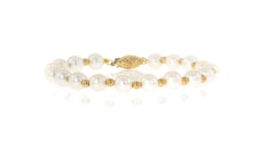 6-7mm Cultured Pearl Bracelet with 14kt Yellow Gold