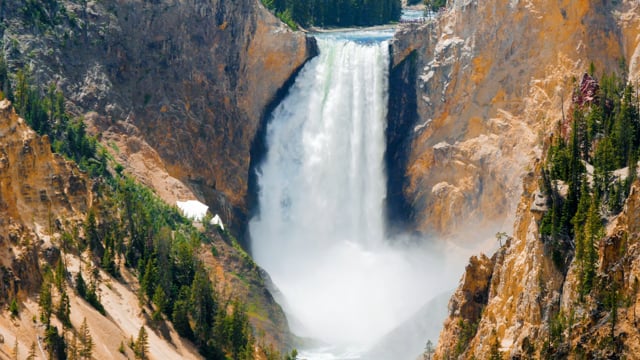 Amazing Scenery of Yellowstone Waterfall