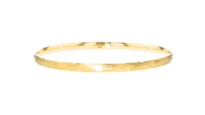 Italian 14kt Yellow Gold Brushed Bangle Bracelet