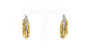 14kt Two-Tone Gold Hoop Earrings