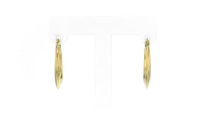 14kt Yellow Gold Beaded and Polished Hoop Earrings