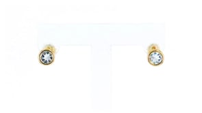 1.00 ct. t.w. Bezel-Set Aquamarine Stud Earrings in 14kt Yellow Gold