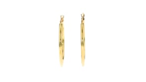 Italian 2mm 18kt Yellow Gold Hoop Earrings
