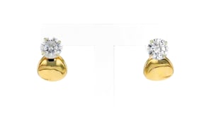 14kt Yellow Gold Concave Petite Disc Drop Earring Jackets