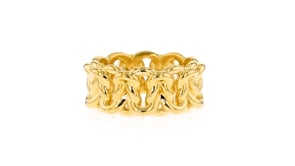 Italian Andiamo 14kt Yellow Gold Over Resin Link Ring
