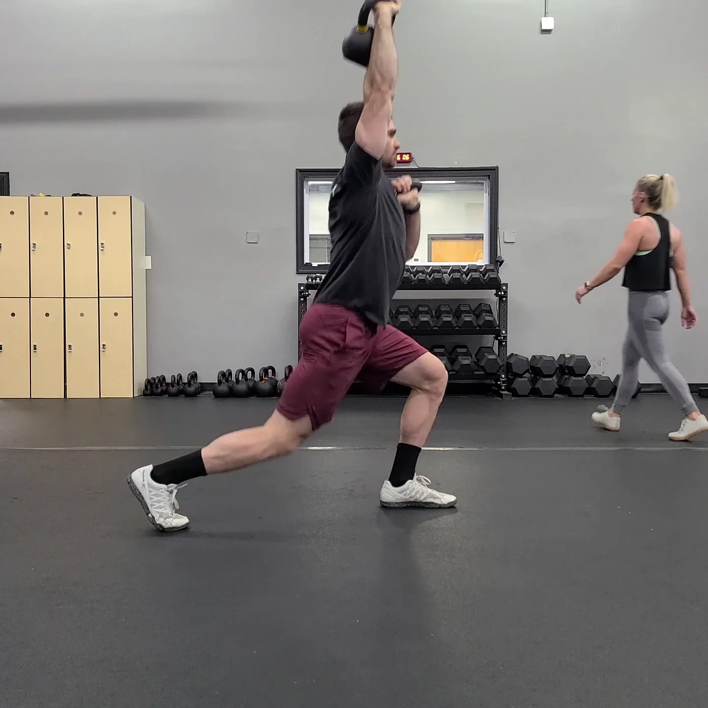Alternating Reverse Lunge to KB Press on Vimeo