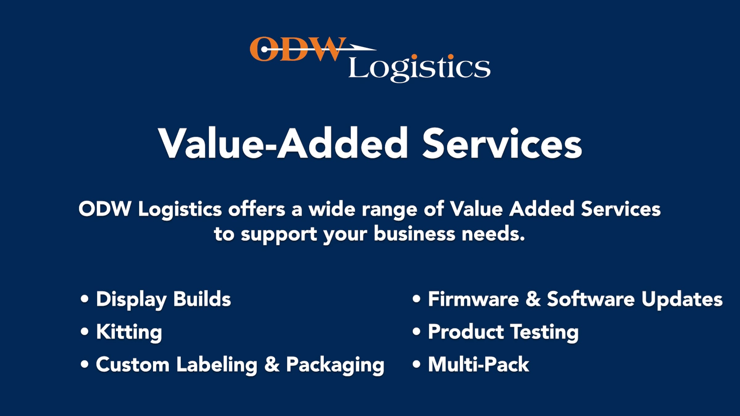 ODW Logistics | Value-Added Services | Videos & Movies on Vimeo