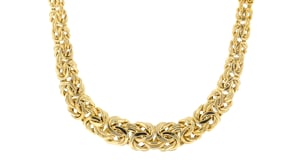 14kt Yellow Gold Graduated Byzantine Necklace