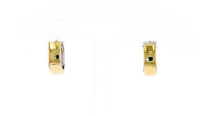 Sterling Silver and 14kt Yellow Gold Reversible Huggie Hoop Earrings. 12
