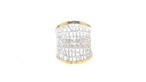 Sterling Silver and 14kt Yellow Gold Free-Form Lattice Ring