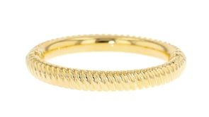 Italian Andiamo 14kt Yellow Gold Ribbed Bangle Bracelet. 8