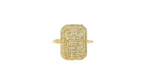 33 ct. t.w. Pave Diamond Rectangular Ring in 14kt Yellow Gold
