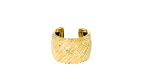 14kt Yellow Gold Cross-Hatched Single Ear Cuff