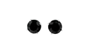 3.00 ct. t.w. Black Diamond Stud Earrings in 14kt White Gold
