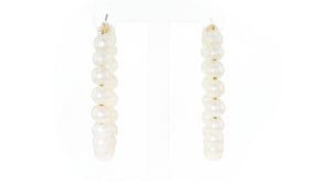 6-7mm Cultured Pearl Hoop Earrings in 14kt Yellow Gold. 1 34