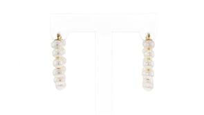 4-5mm Cultured Pearl Hoop Earrings in 14kt Yellow Gold. 78
