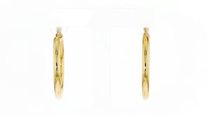 Italian 18kt Yellow Gold Hoop Earrings. 1 1/8"