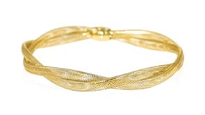 Italian 14kt Yellow Gold Double-Mesh Bangle Bracelet