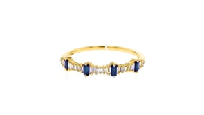 14 ct. t.w. Diamond and .10 ct. t.w. Sapphire Stackable Ring in 14kt Yellow Gold