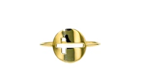 Italian 14kt Yellow Gold Cut-Out Cross Ring