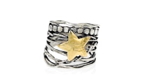 Sterling Silver and 14kt Yellow Gold Star Ring