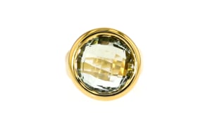 Italian Andiamo 14kt Yellow Gold and 13.00 Carat Prasiolite Ring