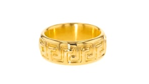 Italian Andiamo 14kt Yellow Gold Greek Key Ring