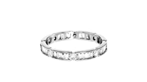 1.00 ct. t.w. Round and Baguette Diamond Band in 14kt White Gold