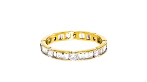 1.00 ct. t.w. Round and Baguette Diamond Eternity Band in 14kt Yellow Gold