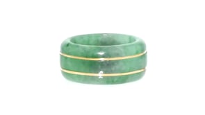 Jade Ring with 14kt Yellow Gold