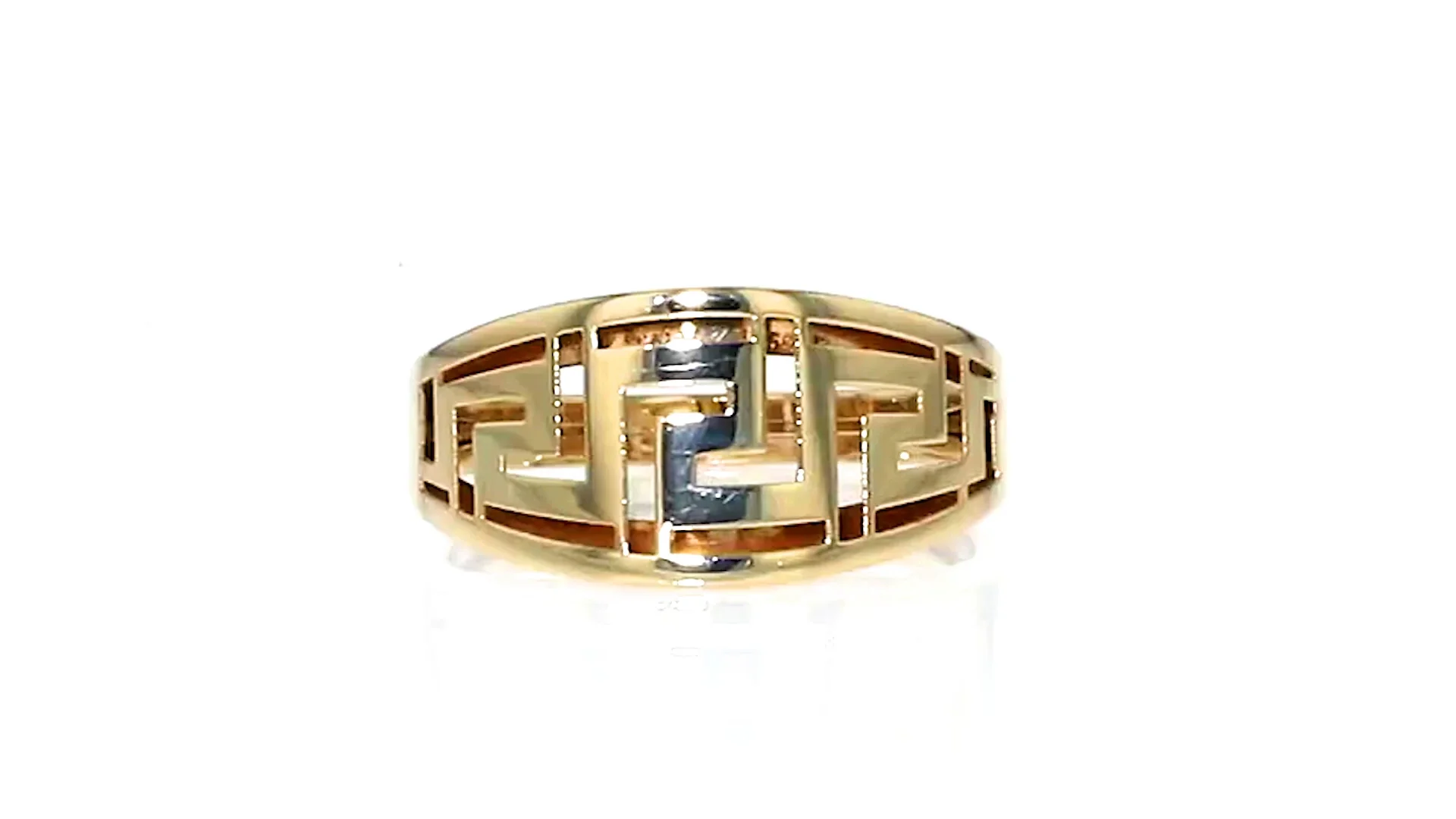 Italian 14kt Yellow Gold Greek Key Ring Ross Simons