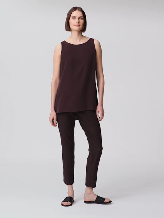 BNWT Eileen Fisher Slim Ankle Washable Stretch Crepe Pants w/Slits