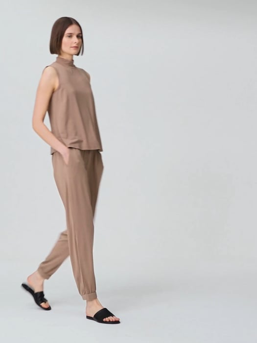 Eileen fisher mock hot sale neck jumpsuit