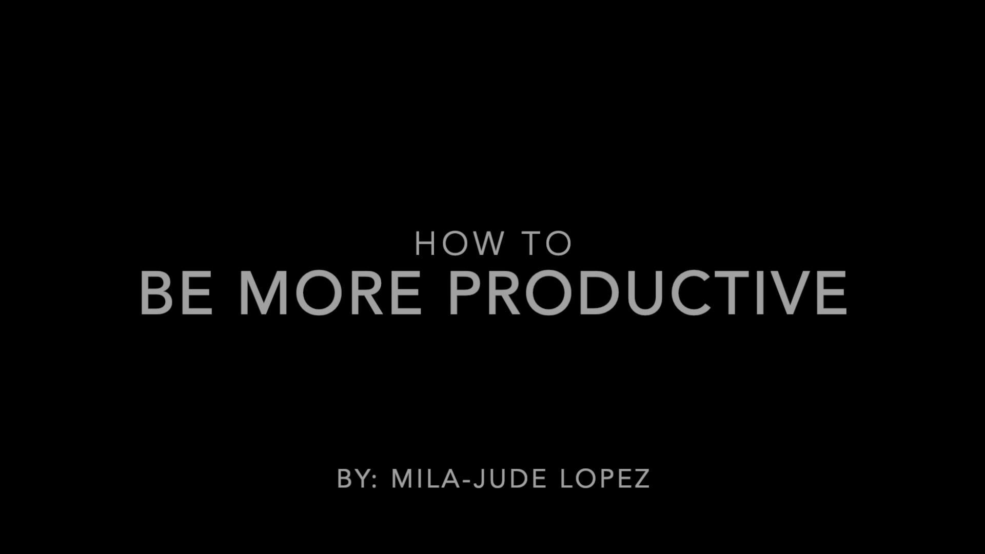 How to be more productive