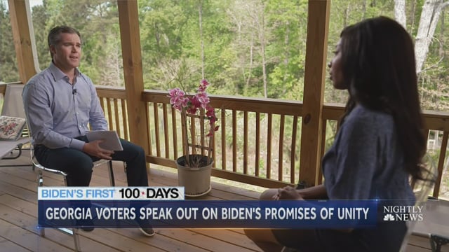 Nightly News spot about Biden's first 100 days in office.