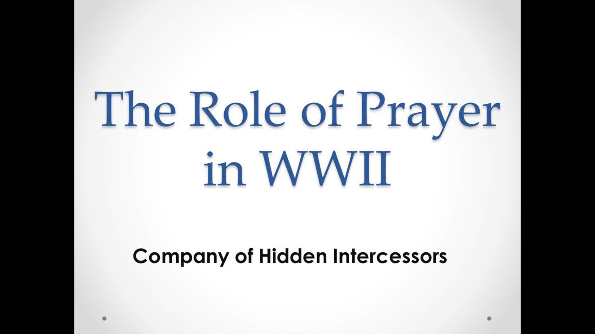 A Company of Hidden Intercessors