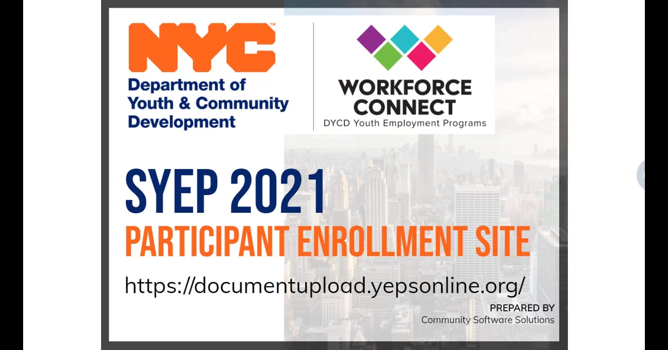 NYC SYEP Participant Enrollment Site on Vimeo