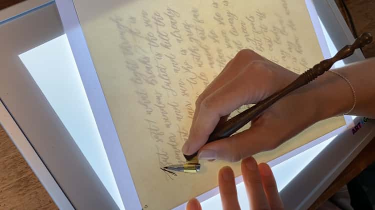 Calligraphy Passage Timelapse on a Light Box