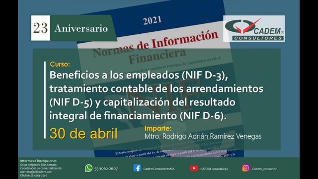 BENEFICIOS A LOS EMPLEADOS (NIF D-3) TRATAMIENTO CONTABLE DE LOS ARRENDAMIENTOS (NIF D-5) Y CAPITALIZACIÓN DEL RESULTADO INTEGRAL DE FINANCIAMIENTO (NIF D-6)