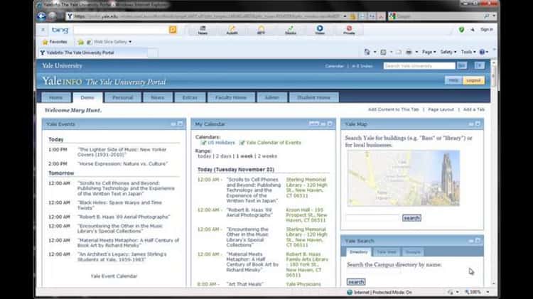 Yale University: Jasig Calendar Portlet (with Bedework) on Vimeo