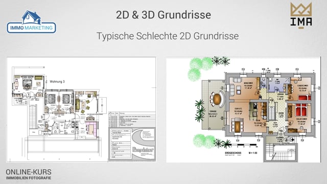 7 Grundrisse in 2D und 3D