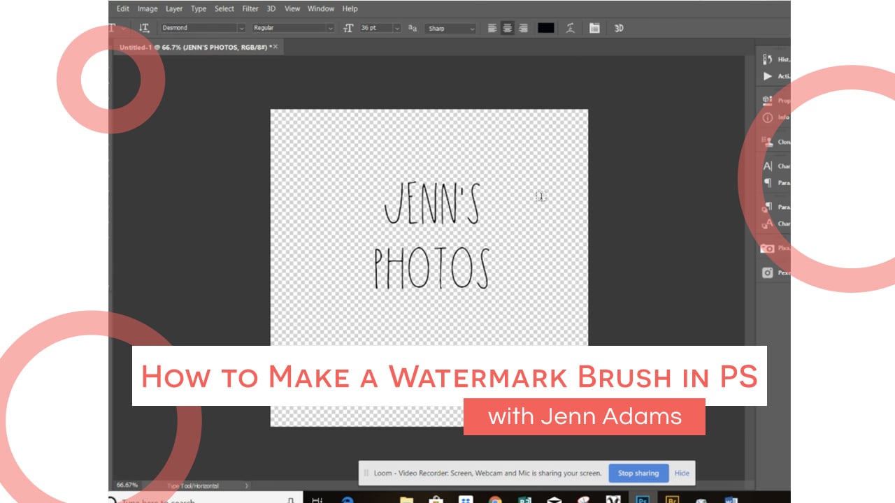 How to Make a Watermark Brush in PS with Jenn