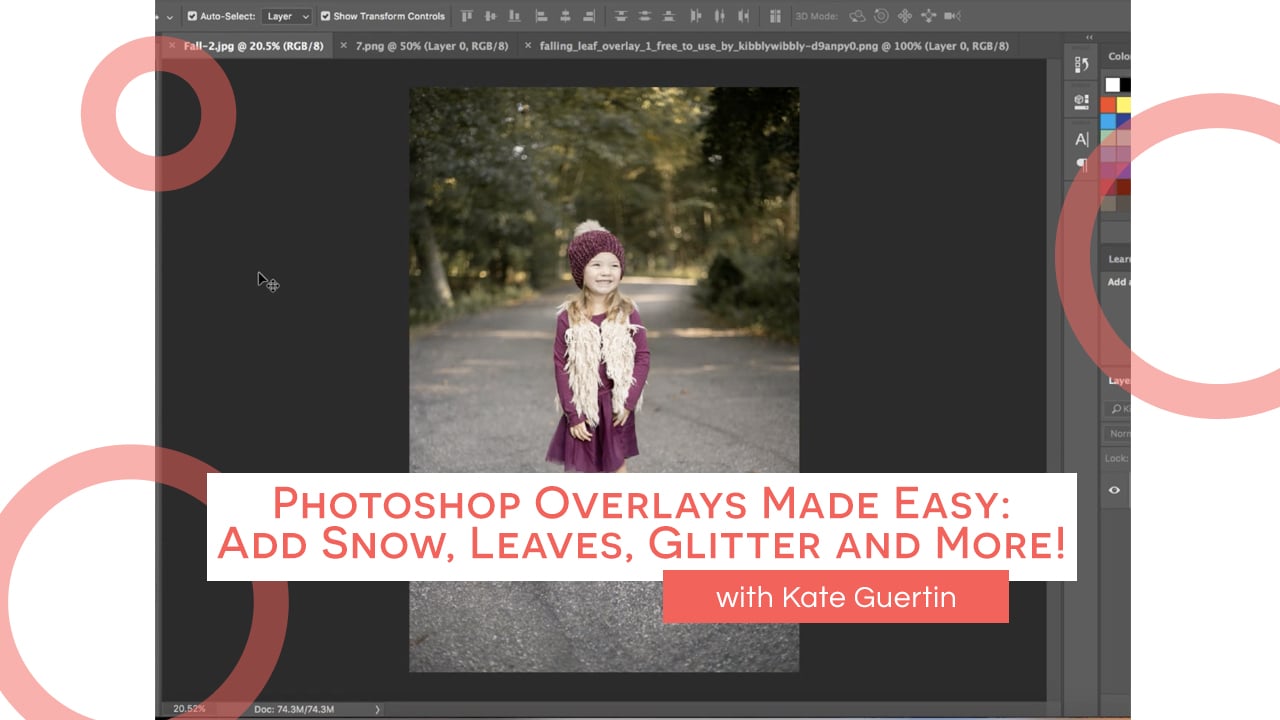 Photoshop Overlays Made Easy: Add Snow, Leaves, Glitter and more!