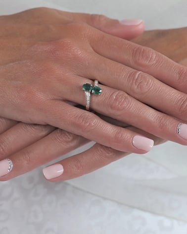 Video: Gold Emerald Diamonds Ring 2.546grs