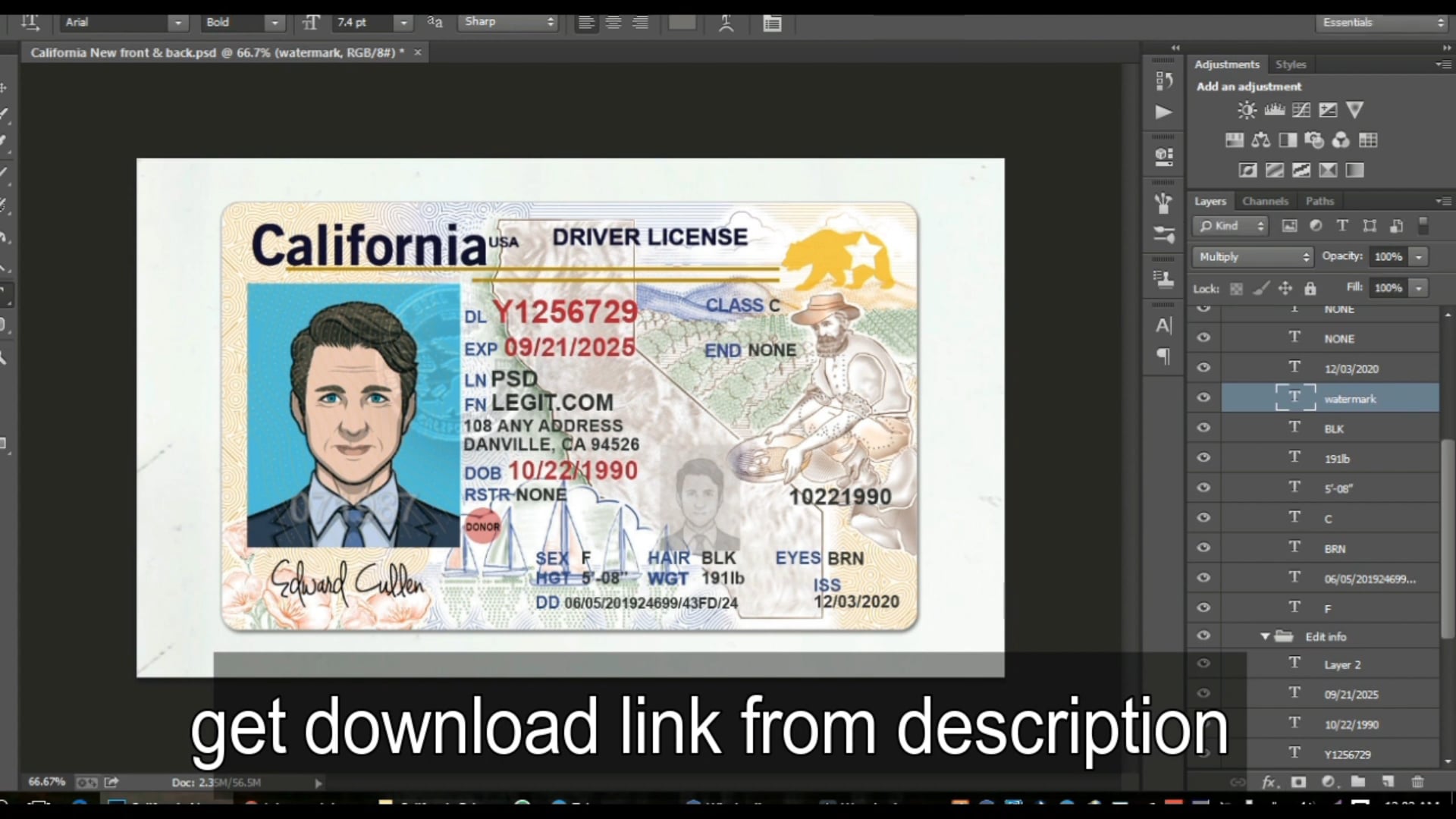 How to edit California Driver License Template | Videos & Movies on Vimeo