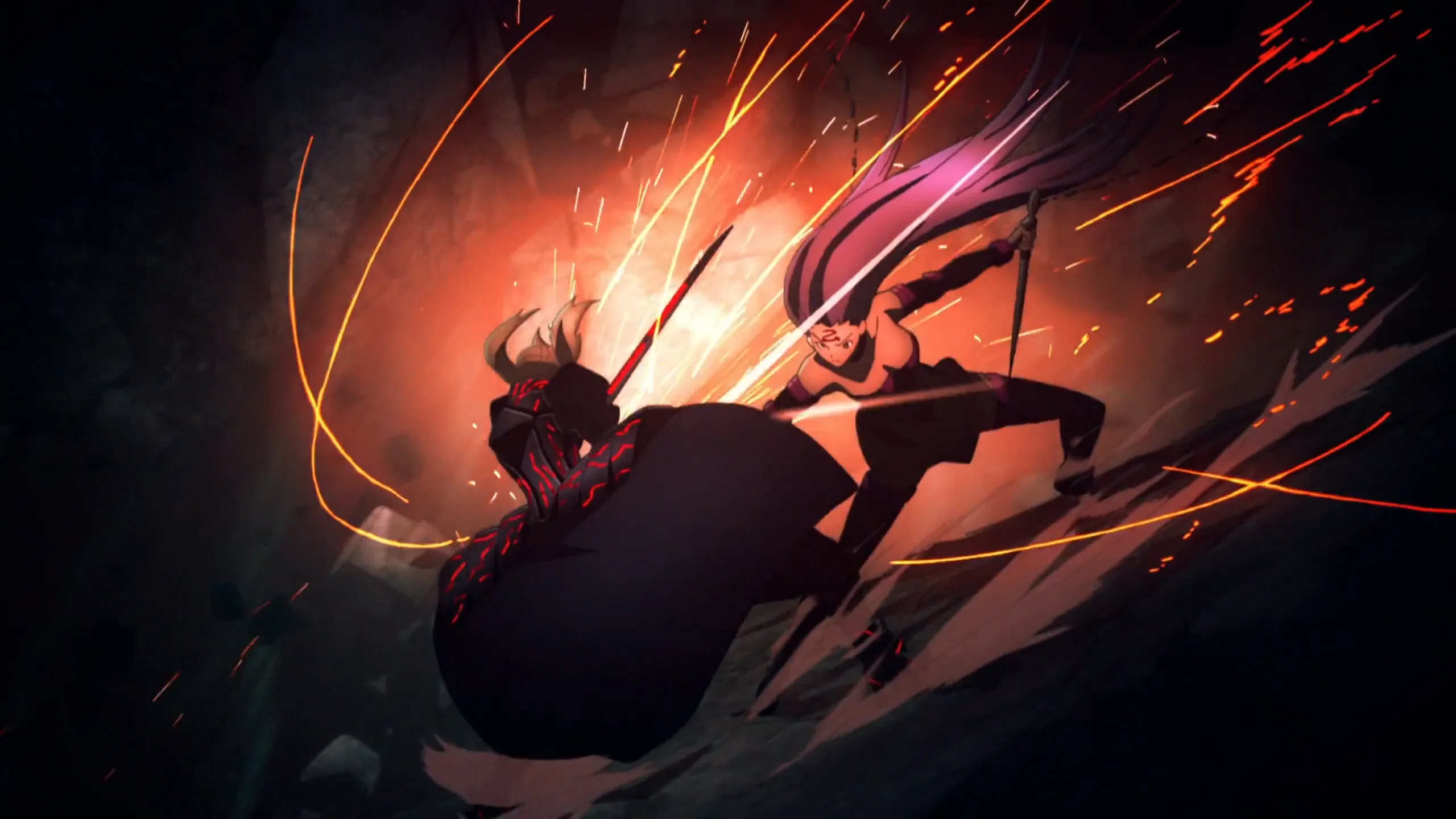 Fate/Stay Night Heaven's Feel III Saber Alter vs Rider Full Fight. ( 60fps  ) - BiliBili